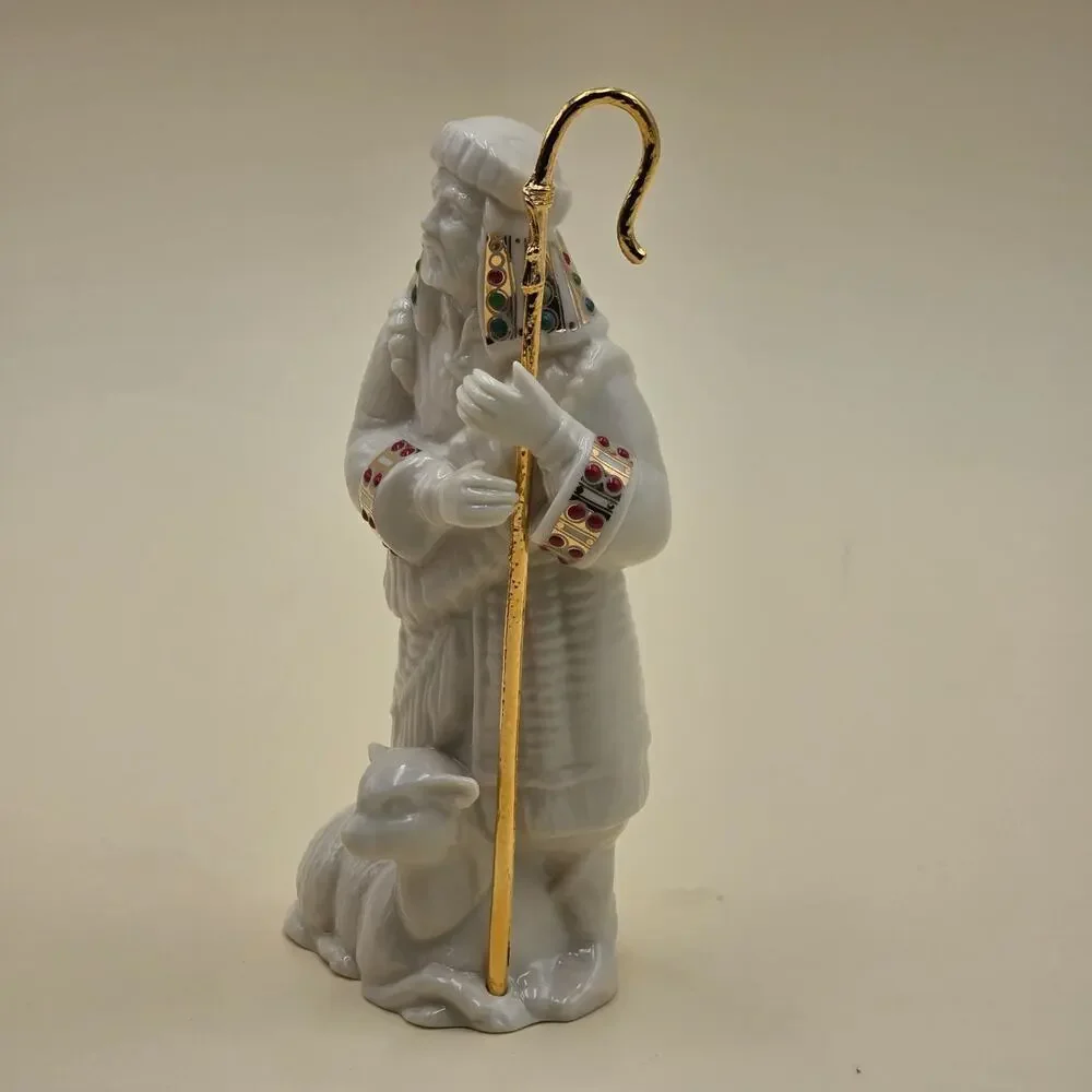 Lenox Shepherd with Staff China Jewels Nativity 6.5